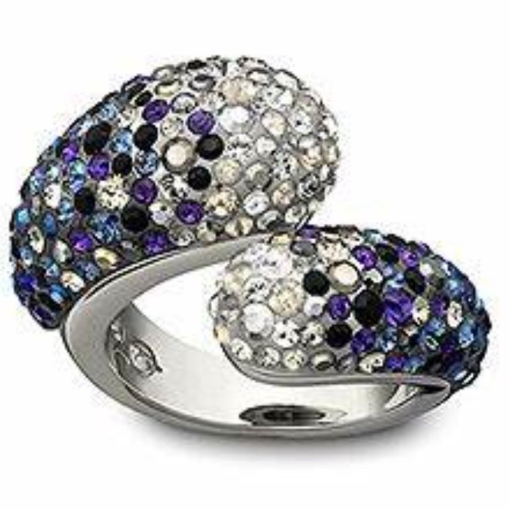 Authentic Swarovski “Louise” Ring ~ in Purple and Blue (52/6)